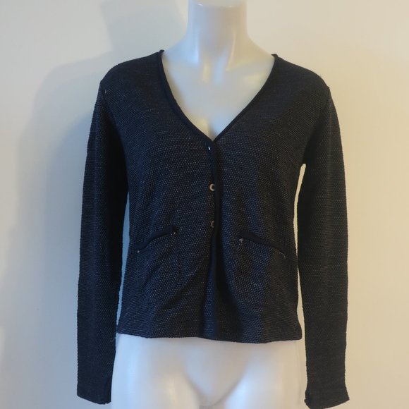 Womens Transit Par Such Navy Blue Cardigan Sweater Sz 3/L * - Picture 2 of 7